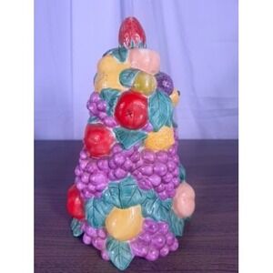 Vintage Holland Mold Fruit Tree Topiary Hand Painted Ceramic 1975